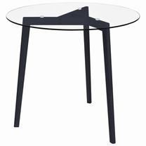 Stalas VLX 322782, juoda sp., 80 cm x 80 cm x 72 cm