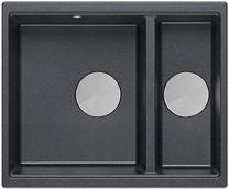 Кухонная мойка Quadron Logan 150, гранит, 56 см x 46 см x 22 см, черный цв./нержавеющей стали цв.