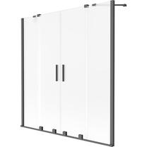 Dušas siena Mexen Velar Duo, 160 cm x 150 cm, caurspīdīga krās./gun metal krās./matēta faktūra