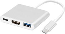 Vads Maclean MCTV-840 USB-C to HDMI / USB 3.0 / USB-C MCTV-840 USB-C, USB-C / HDMI / USB 3.0, 0.1 m, balta krās.
