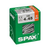 Koka skrūve, universāls Spax T20, 4 x 45 mm, balta krās., 100 gab.
