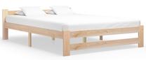 Lova pusantros vietos VLX Solid Pine Wood 321993, 120 x 200 cm, medžio sp., be čiužinio, su grotelėmis