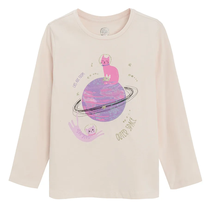 Футболка с длинными рукавами, классическая, для девочек Cool Club Space CCG2712507, светло-розовый цв., 128 см