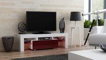 ТВ стол Pro Meble Milano 130, белый цв./красный цв., 130 см x 35 см x 45 см