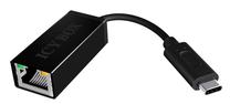 Adapteris RaidSonic USB C male, RJ-45 female, melna krās.