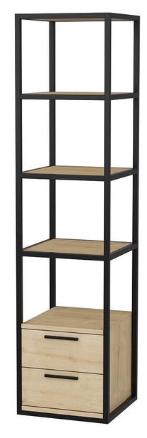 Pastatoma lentyna Kalune Design Robbins 322RTC1118, ąžuolo sp./juoda sp., 160 cm x 39 cm x 39 cm