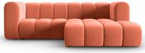 Kampinė sofa Micadoni Home Lupine Velvet, koralinė sp., dešininė, 228 x 175 cm x 70 cm