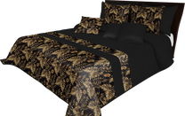 Lovatiesė NMO-024, aukso sp./juoda sp./ruda sp., 240 cm x 240 cm