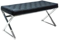 Prieškambario suoliukas Modern Onyx, juodas/chromo, 100 cm x 46 cm x 48 cm