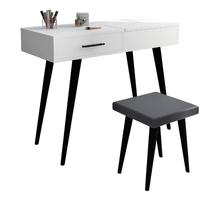 Kosmetinis staliukas Kalune Design Rouge 854KLN4402, balta sp./juoda sp., 80 cm x 45 cm x 90 cm