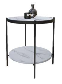 Kavos staliukas Kalune Design Tory, balta sp./pilka sp., 55 cm x 55 cm x 50 cm