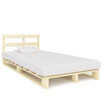Lova pusantros vietos VLX Solid Pine Wood 285243, 120 x 200 cm, ruda sp., be čiužinio, su grotelėmis