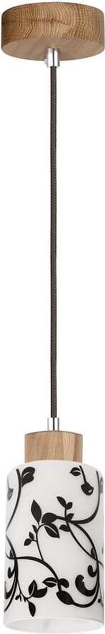 Valgusti rippuv Bosco, E27, 1 x 60 W, valge v./must v. / puidu v.
