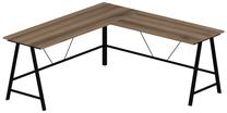 Kampinis rašomasis stalas Kalune Design Team L 506MNR3360, 180 cm x 60 cm, 76 cm, ruda sp./juoda sp.