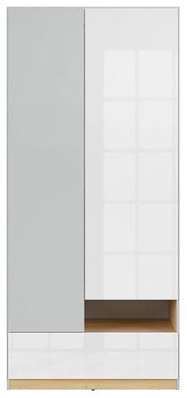 Spinta Nandu, ąžuolo sp./pilka sp., 90 cm x 55 cm x 200.5 cm