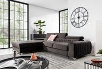 Kampinė sofa Grayson Velvetmat 22, tamsiai ruda sp., kairinė, 205 x 278 cm x 92 cm