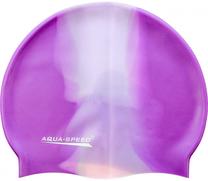 Шапочка для плавания Aqua Speed, белый цв./розовый цв.