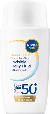 Priemonė įdegio priežiūrai veidui Nivea Sun Invisible Daily SPF50+, 40 ml
