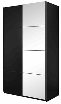 Spinta Helvetia Beta, juoda sp., 150 cm x 61 cm x 210 cm, su veidrodžiu