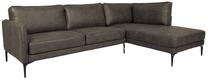 Kampinė sofa Home4you Sofia, alyvuogių žalia sp., dešininė, 257 x 168 cm x 82 cm