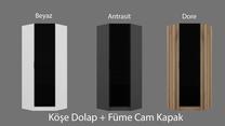 Шкаф Kalune Design Kale Glass 210, темно-серый цв., 52 см x 74 см x 210 см