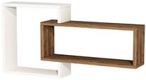 Sieninė lentyna Kalune Design Ilgin 550ARN1434, balta sp./riešuto sp., 43.6 cm x 87 cm x 14.6 cm