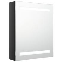 Pakabinama vonios spintelė su veidrodžiu VLX High Gloss, juoda sp., 14 cm x 50 cm x 60 cm