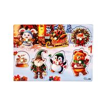 Medinė dėlionė PuzzleOK Christmas Courtyard 88763, 21 cm x 29 cm, 7 vnt.