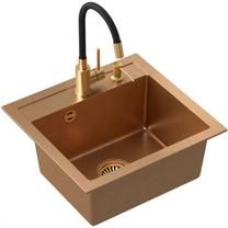 Virtuves izlietne Quadron Johnny 110, granīts, 50 cm x 47 cm x 18.5 cm, bronzas krās.