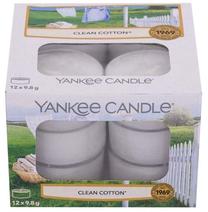 Žvakė, aromatinė Yankee Candle Clean Cotton, 4 - 6 h, 117.6 g, 12 vnt., balta sp.