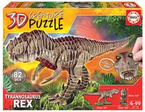 3D dėlionė Educa T-Rex 19182, 6.1 cm x 14 cm, 82 vnt., ruda sp.