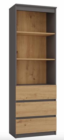 Spinta Olimp RS-60, antracito sp./ąžuolo sp., 60 cm x 35 cm x 180 cm