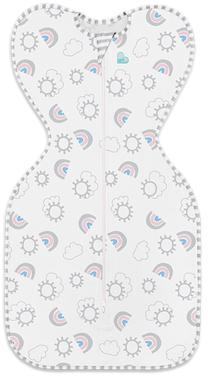 Plonas miegmaišis kūdikiui Love To Dream Swaddle Up Etap 1, balta sp./pilka sp., 60 cm
