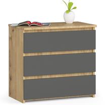 Komoda Akord CL3 3SZ CLP, ąžuolo sp./pilka sp., 57 cm x 60 cm x 35 cm