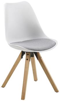 Valgomojo kėdė Home4you Dima, balta sp./pilka sp., 48.5 cm x 55 cm x 85 cm
