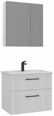Vannas istabas mēbeļu komplekts Kalune Design Bari 65 v2-229, matēti balta krās., 45 cm x 65 cm x 55 cm
