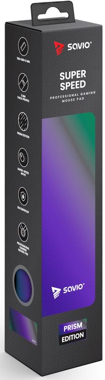 Pelės kilimėlis Savio Super Speed L Prism Edition, 70 cm x 30 cm x 0.3 cm, violetinė sp.