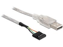Kabelis Delock 5pin - USB 2.0 83078 5 Pin, USB 2.0, 0.7 m, balta krās.