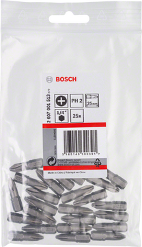 Набор битов для отверток Bosch 2607001513, PH2, 25 мм, 1/4"