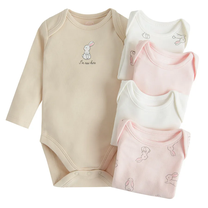 Bērnu rāpulītis ar garām piedurknēm, klasisks, meitenēm/mazuļiem Cool Club Bunnies CUG2701943-00, balts krās./bēša krās./gaiši rozā krās., 98 cm, 5 gab.
