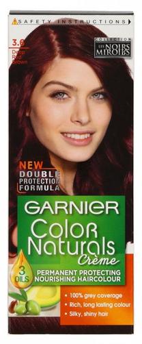 Kраска для волос Garnier Color Naturals, deep red brown цв., 3.6, 60 мл