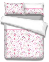Gultas veļas komplekts AmeliaHome Snuggy, balta krās./rozā krās., 80 x 80 cm, 135 x 200 cm