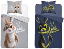 Patalynės užvalkalų komplektas Detexpol Glow In The Dark Rabbit PPE-112, ruda sp./balta sp./pilka sp., 70 x 80 cm, 160 x 200 cm