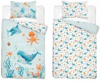 Детский комплект постельного белья Little Ocean World PPG-157, синий цв./белый цв./oранжевый цв., 100 x 135 cm