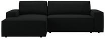 Kampinė sofa - lova Micadoni Jodie Boucle, tamsiai mėlyna sp., kairinė, 246 x 151 cm x 86 cm