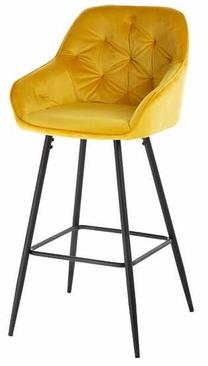 Baro kėdė Toni, matinė, geltona, 53 cm x 55 cm x 107 cm