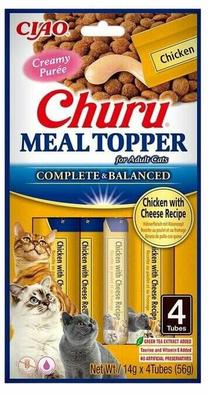 Kārumi kaķiem Ciao Churu Topper, vistas gaļa/siers, 0.056 kg, 4 gab.