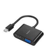Adapteris Hama Mini DisplayPort - VGA/HDMI 4K Mini DisplayPort male, VGA/HDMI female, 0.25 m, melna krās.