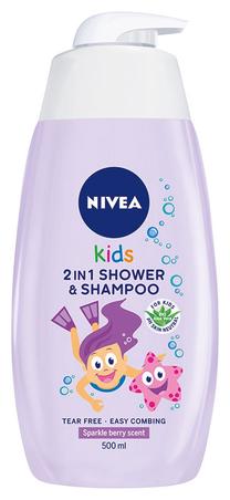 Детский гель для душа и шампунь Nivea Sparkle Berry 2in1, 500 мл