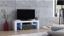ТВ стол Pro Meble Milano 110, белый цв./серый цв., 110 см x 35 см x 45 см